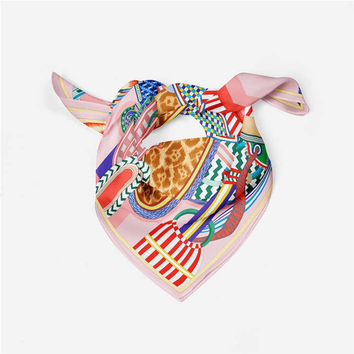 Idalia Pink Silk Scarf Small / 53cm