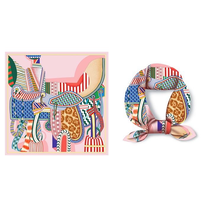 Idalia Pink Silk Scarf Small / 53cm
