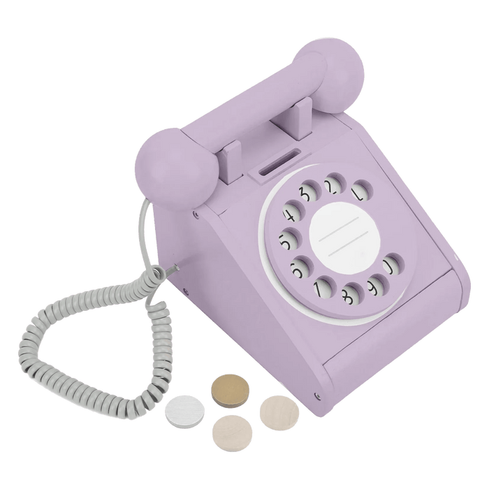 Imagine That Wooden Rotary Telephone Lavender