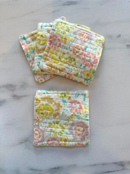 4" square / yellow floral