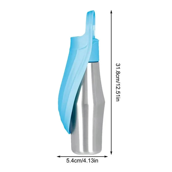 Insulated Dog Water Bottle | Stainless Steel | Portable & Foldable | Leak-Proof | 27oz/750ml