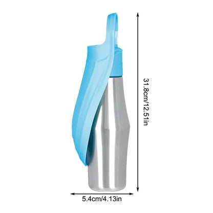 Insulated Dog Water Bottle | Stainless Steel | Portable & Foldable | Leak-Proof | 27oz/750ml
