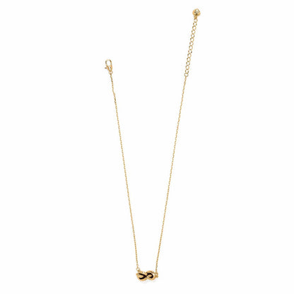 Brighton gold-plated chain necklace with small knot pendant and lobster clasp closure on a white background