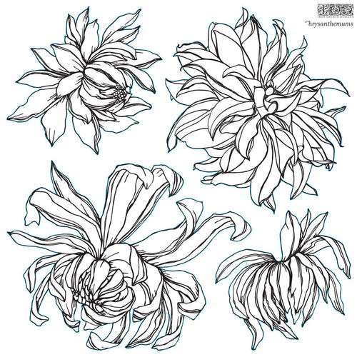 IOD Decor Stamp Chrysanthemums 12x12" by Iron Orchid Designs SALE!