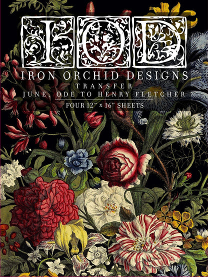 IOD Decor Transfer June Ode to Henry Fletcher 12" X 16" Pad by Iron Orchid Designs