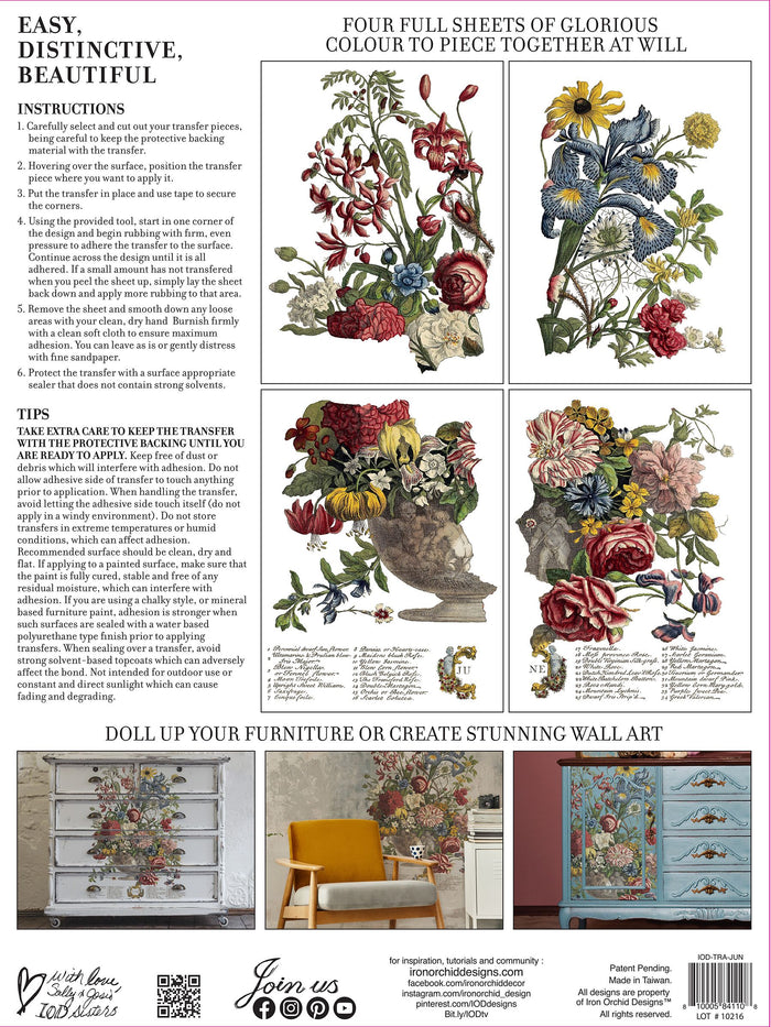 IOD Decor Transfer June Ode to Henry Fletcher 12" X 16" Pad by Iron Orchid Designs