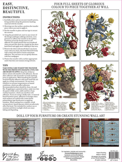 IOD Decor Transfer June Ode to Henry Fletcher 12" X 16" Pad by Iron Orchid Designs