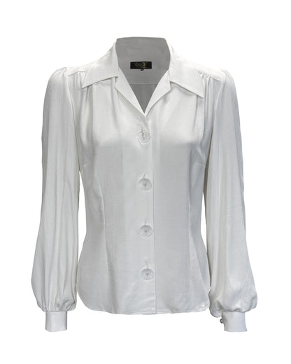1940s Victory Blouse - Ivory