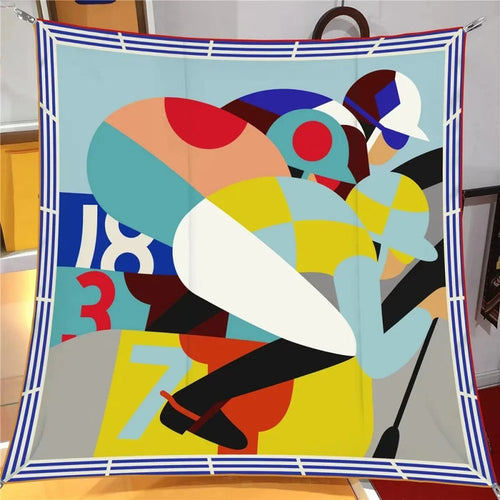Jockey Blue Silk Scarf / 90cm
