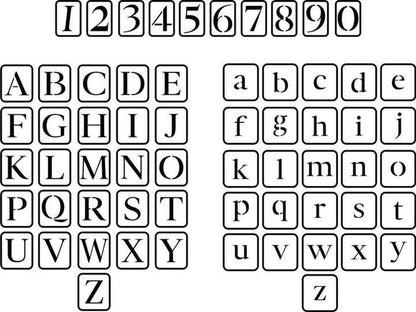 JRV Stencil Uppercase, Lowercase and Numbers Bundle