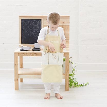 Kids Gardening Apron with Pocket Straw