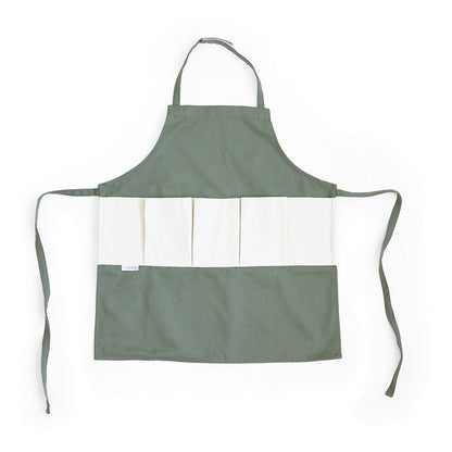 Kids Gardening Apron with Pocket Dark Olive
