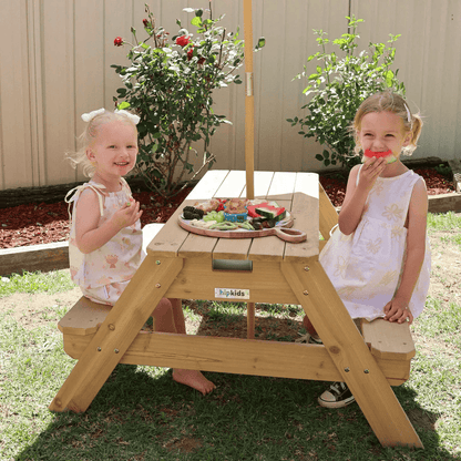 Kids Sand and Water  Picnic Table with Umbrella White