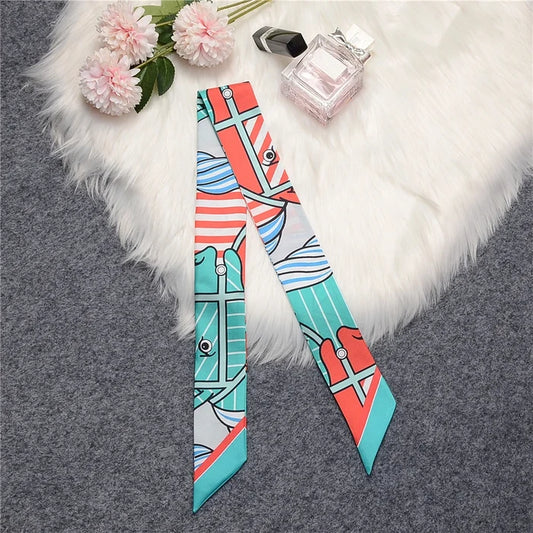 Lana Turquoise Twilly Skinny Scarf