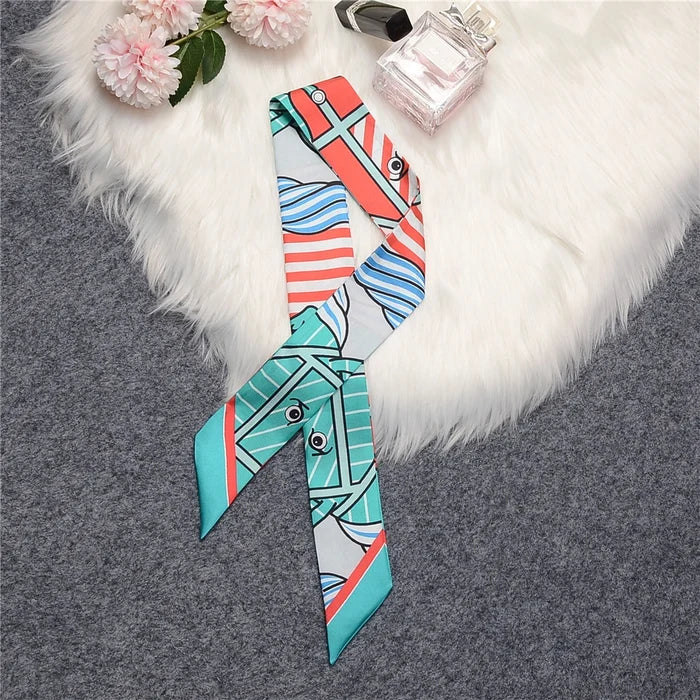 Lana Turquoise Twilly Skinny Scarf