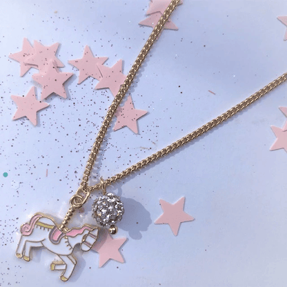Lauren Hinkley Unicorn Carousel Gold Necklace