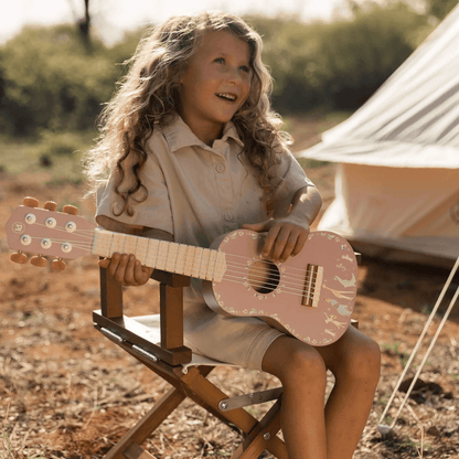 Little Dutch Safari Friends Wooden Guitar Pink