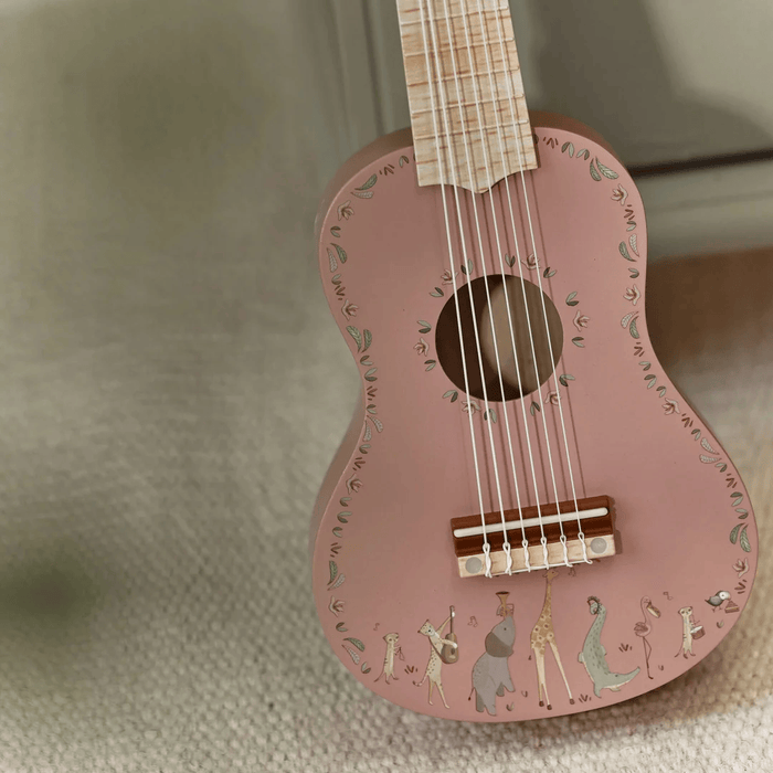 Little Dutch Safari Friends Wooden Guitar Pink