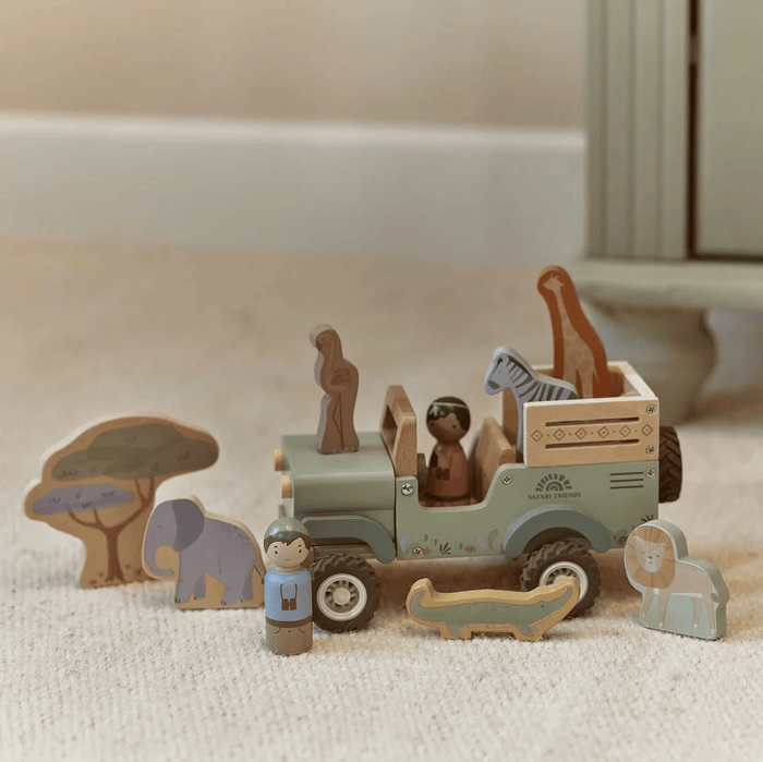 Little Dutch Safari Friends Wooden Safari Car with Animals