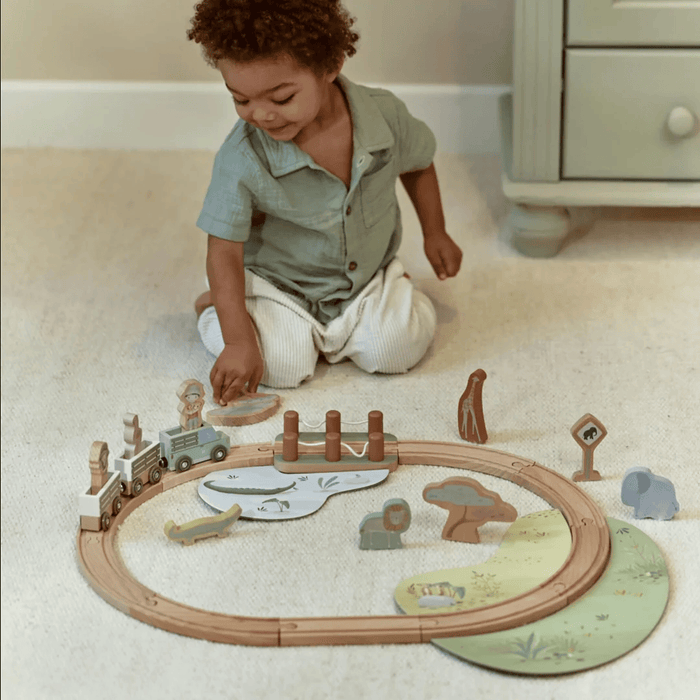 Little Dutch Safari Friends Wooden Train Set