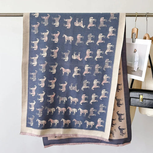 Ludovica Pashmina Scarf Blue