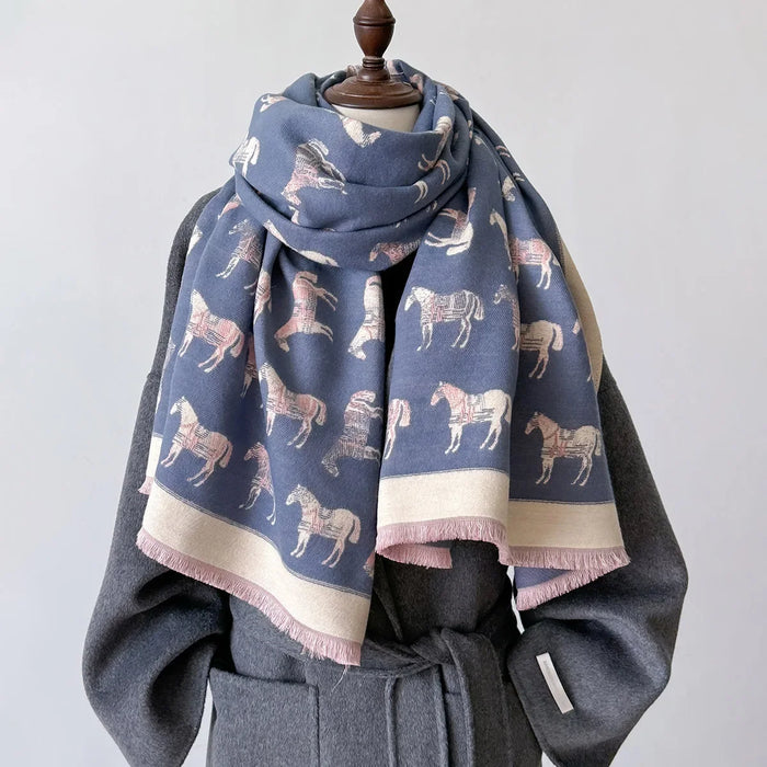 Ludovica Pashmina Scarf Blue