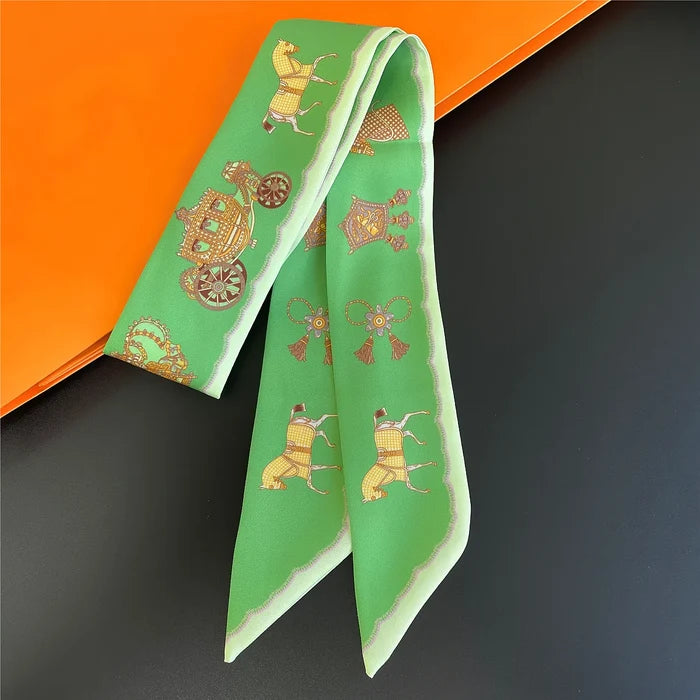 Luna Green Twilly Skinny Scarf