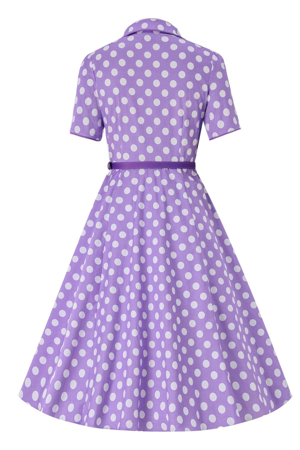 Mabel Lilac Polka Dot Midi Shirt Dress