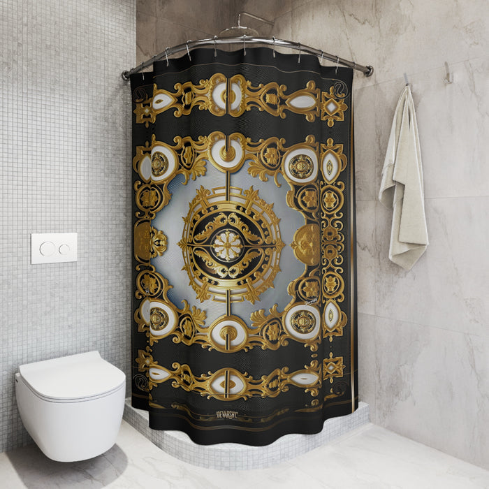 Majestic Baroque Shower Curtain Decorative Golden Curtain Bathroom Curtain | D20193