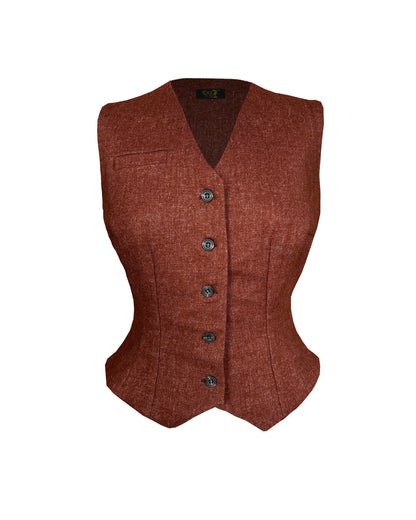 Margot Fitted Waistcoat - Maple Wool Blend