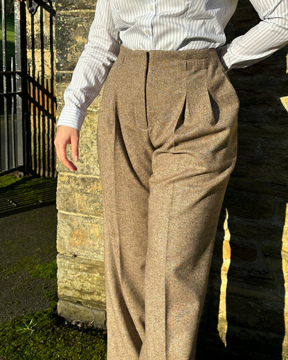 1930s Premium Marlene Trousers - Almondine Lambswool