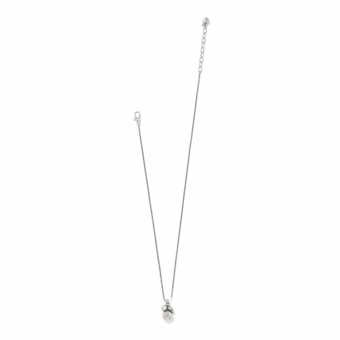 Brighton pendant necklace with silver-plated chain, lobster clasp, and small crystal pendant on a white background