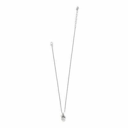 Brighton pendant necklace with silver-plated chain, lobster clasp, and small crystal pendant on a white background