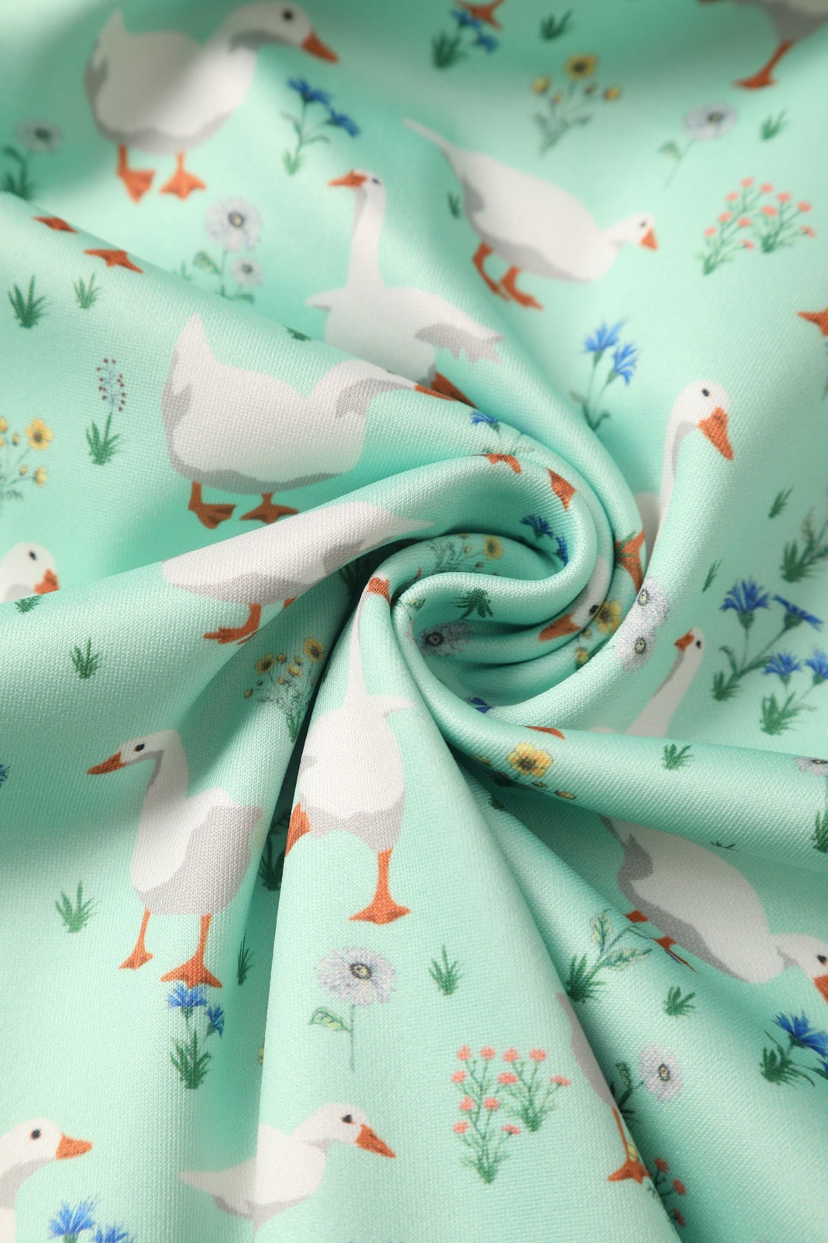 Amanda Mint Green Duck Swing Dress
