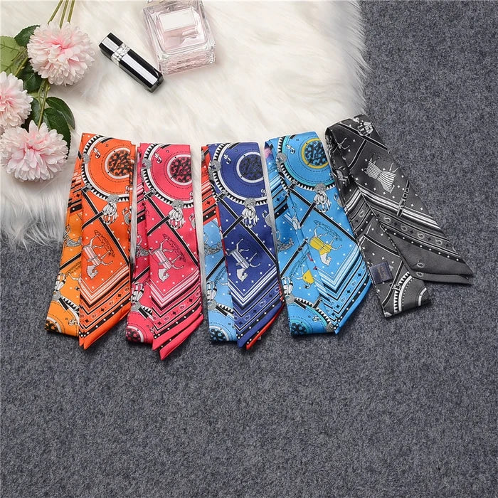 Nana Orange Twilly Skinny Scarf