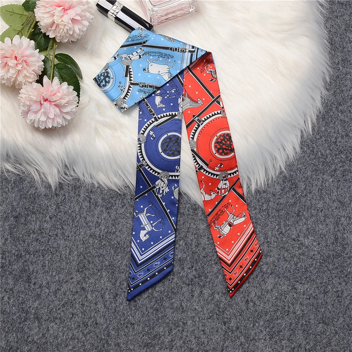 Nana Red & Blue Twilly Skinny Scarf