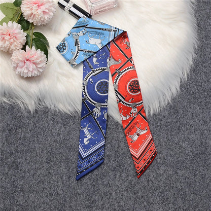 Nana Red & Blue Twilly Skinny Scarf