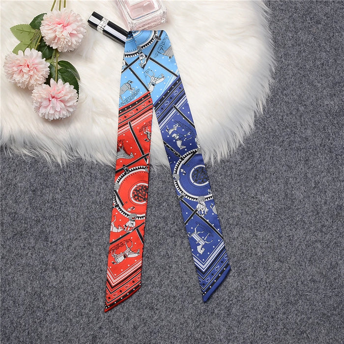 Nana Red & Blue Twilly Skinny Scarf