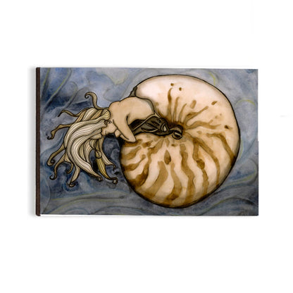PinkPolish Design Magnets "Nautilus Mermaid" Wood Refrigerator Magnet