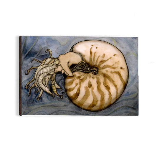 PinkPolish Design Magnets "Nautilus Mermaid" Wood Refrigerator Magnet