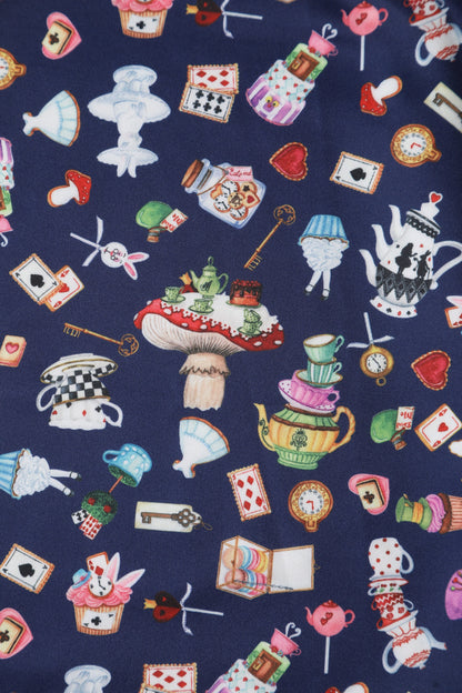 Amanda Navy Blue Wonderland Swing Dress
