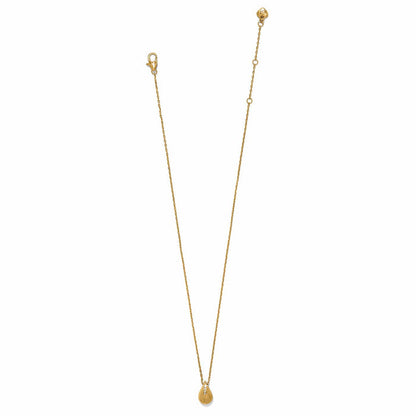 Brighton pendant necklace with gold-plated teardrop charm and crystal accents on delicate chain on a white background