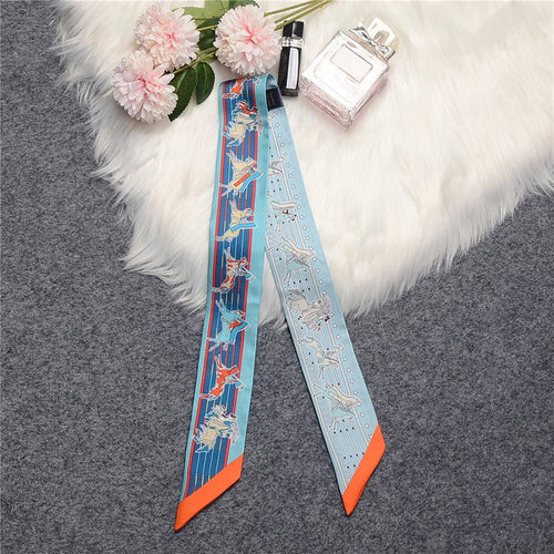 Nina Blue Twilly Skinny Scarf