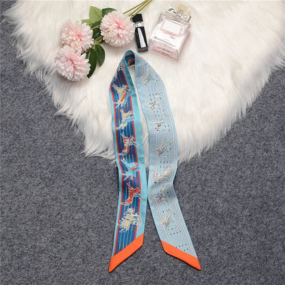 Nina Blue Twilly Skinny Scarf