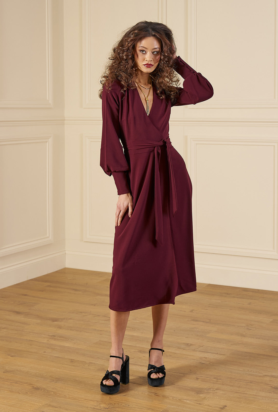 1970s Ossie Wrap Dress - Aubergine