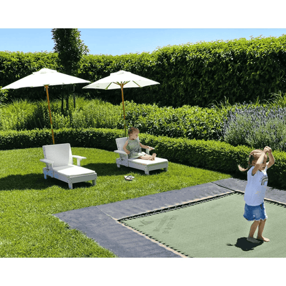 Outdoor Kids Sun Lounge Chair with Umbrella White