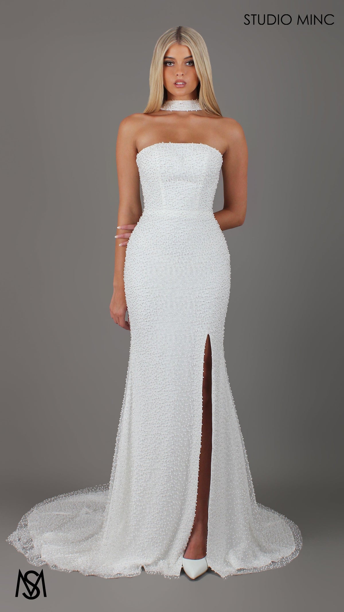 Luster - Wedding Dress | Strapless Pearl Fitted mermaid silhouette