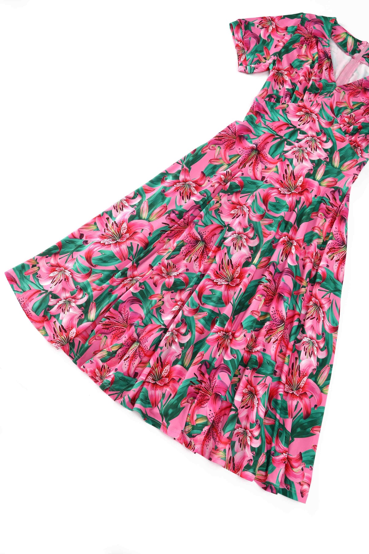 Julia Pink Lily Midi Dress