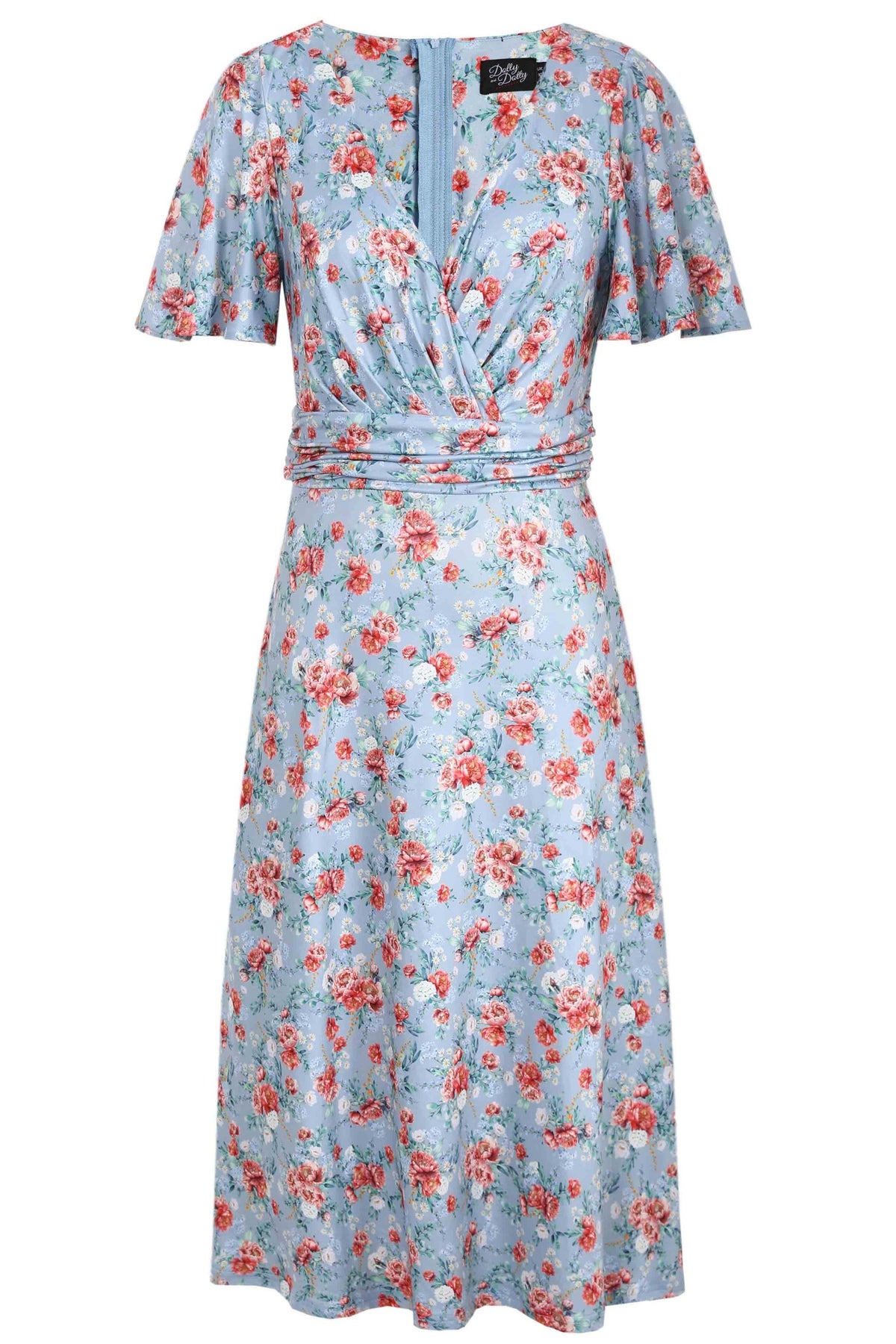 Donna Baby Blue Poppy Day Dress