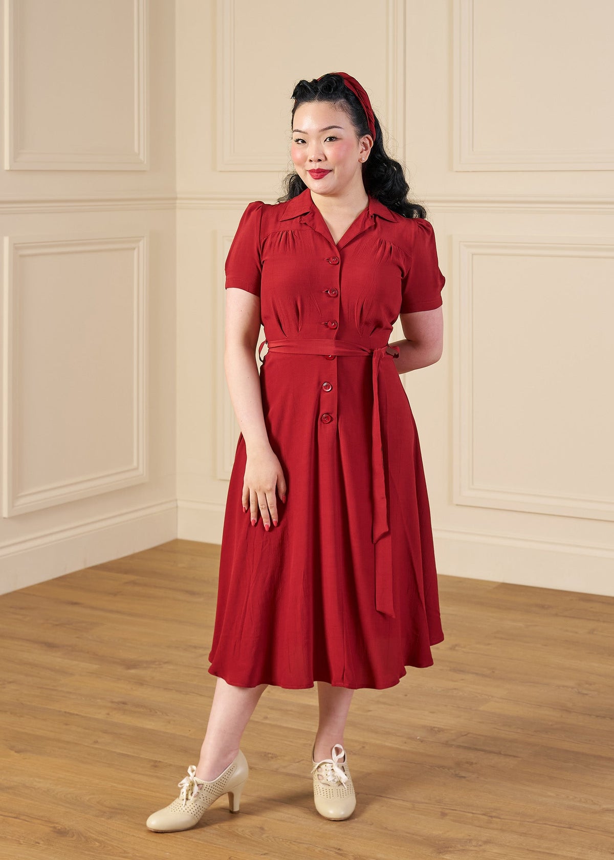 1940s Shirt-Waister Dress - Port
